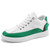 Men's white green check accents lace up shoe sneaker 01
