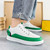 Men's white green check accents lace up shoe sneaker 04