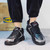 Men's black label & pattern print lace up shoe sneaker 05