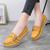 Women's yellow cross buckle strap slip on rocker bottom sneaker 04