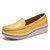 Women's yellow plain casual slip on rocker bottom sneaker 01