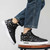 Men's black label & pattern print casual lace up shoe sneaker 04