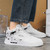 Men's white label & pattern print casual lace up shoe sneaker 04