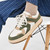 Men's dark green casual lace up shoe sneaker 02