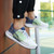 Men's white green sport print stripe texture shoe trainer 02
