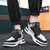 Men's black casual logo pattern label print shoe trainer 02