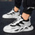 Men's black white casual wave style logo print shoe trainer 04