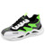Men's green white casual wave style logo print shoe trainer 01