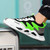 Men's green white casual wave style logo print shoe trainer 04