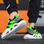 Men's green white casual wave style logo print shoe trainer 02