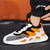 Men's orange white casual wave style logo print shoe trainer 02