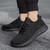 Men's black flyknit texture stripe sock like fit shoe trainer 03