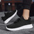 Men's black white flyknit texture stripe sock like fit shoe trainer 02