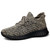 Men's khaki flyknit texture stripe sock like fit shoe trainer 01