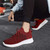 Men's red flyknit texture stripe sock like fit shoe trainer 03