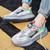 Men's grey logo pattern casual lace up shoe trainer 03