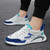 Men's white blue logo pattern print casual lace shoe sneaker 04