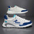 Men's white blue logo pattern print casual lace shoe sneaker 06