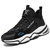 Men's black white label print casual lace up shoe sneaker 01
