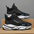 Men's black white label print casual lace up shoe sneaker 06