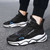 Men's black white label print casual lace up shoe sneaker 04