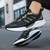 Men's black stripe accents casual lace up shoe sneaker 03