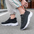 Men's black casual flyknit texture sock like fit shoe sneaker 05