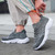 Men's grey casual flyknit texture sock like fit shoe sneaker 03