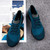 Men's peacock blue casual flyknit texture pattern shoe sneaker 06