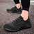 Men's dark grey casual flyknit texture pattern shoe sneaker 3