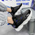 Men's black pattern print & stripe lace up shoe sneaker 04