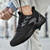 Men's black grey pattern running print shoe sneaker 04