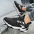 Men's black white pattern running print shoe sneaker 02