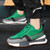 Men's green letter print stitching accents lace up shoe sneaker 03