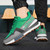Men's green letter print stitching accents lace up shoe sneaker 02