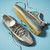 Men's denim blue flyknit stripe check texture lace up shoe sneaker 06