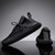 Men's black casual flyknit side lace up shoe sneaker 06