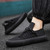 Men's black casual flyknit side lace up shoe sneaker 04