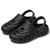 Unisex black unisex hollow out slip on clog sandal 01