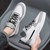 Men's grey white casual lace up shoe sneaker 03