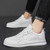 Men's white casual lace up shoe sneaker in plain 04