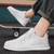 Men's white casual lace up shoe sneaker in plain 03