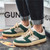 Men's green pattern shape lathe line lace up shoe sneaker 04
