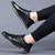 Men's black crocodile skin pattern casual shoe sneaker 03