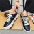 Men's black simple plain casual lace up shoe sneaker 05