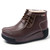 Women's brown casual plain winter rocker bottom shoe boot 01