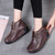 Women's brown casual plain winter rocker bottom shoe boot 02