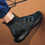 Men's black flyknit texture stripe sock fit slip on shoe sneaker 02