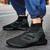 Men's black flyknit texture stripe sock fit slip on shoe sneaker 04