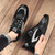 Men's black stripe casual lace shoe sneaker 02